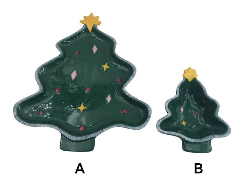 Nggolek Centerpiece Tabel Natal sampeyan? Ketemu piring wit keramik digawe tangan.