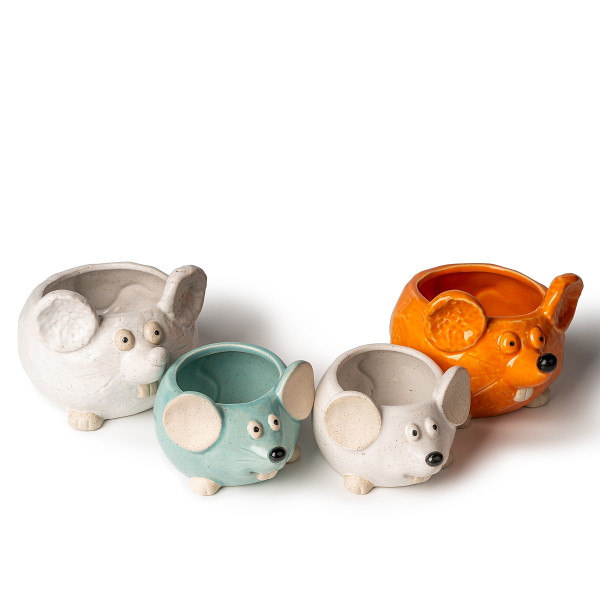 Pemegang lilin keramik keramik berbentuk mouse: nggawa cuteness lan anget dadi urip