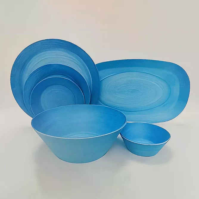 Set Makan Malam Keramik Biru