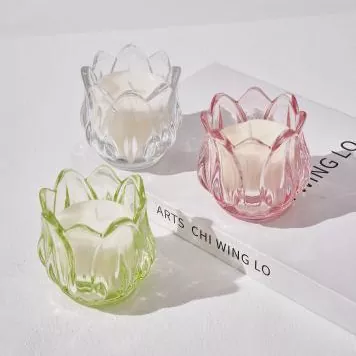 Colored Tulip-Shaped Kaca Lilin