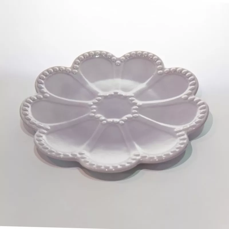 Dekoratif Purple Flower Keramik Jewelry Tray