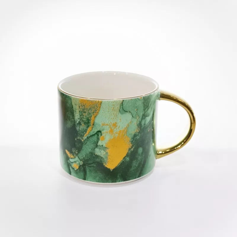 Mug Keramik Pola Marmer Elegan
