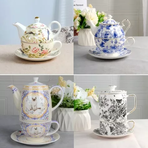 Set Cangkir Porselen Enchanted Kanthi Teko