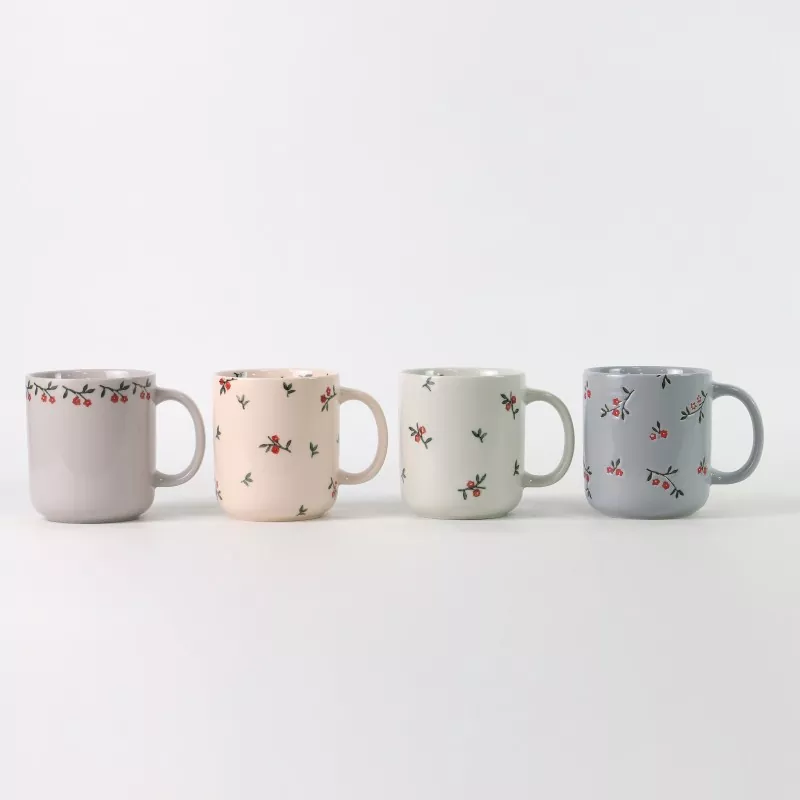 Mug Keramik Pola Bunga