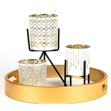 Pola Mewah Kaca Candle Holder