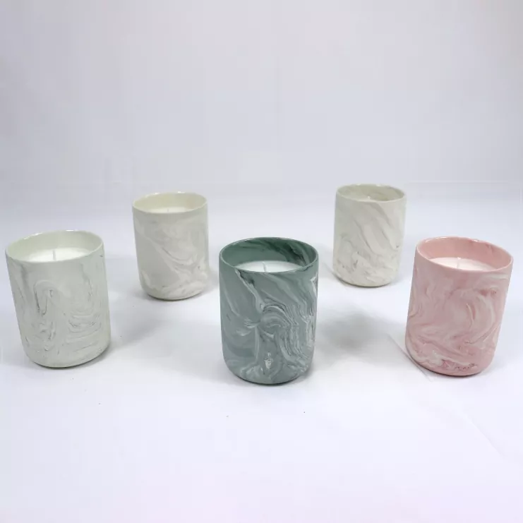 Wadah Lilin Keramik Marbling