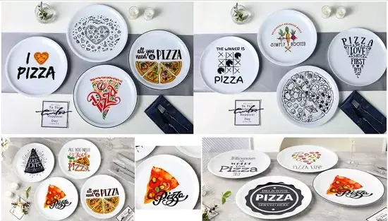 Piring Keramik Tema Pizza