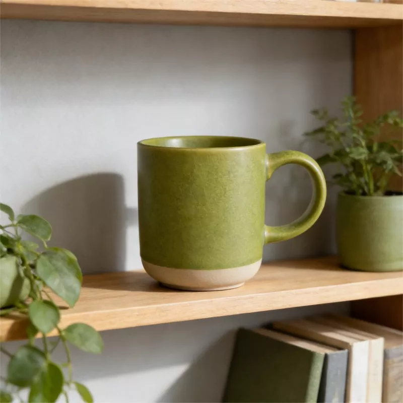 Prasaja Modern Keramik Travel Green Mug